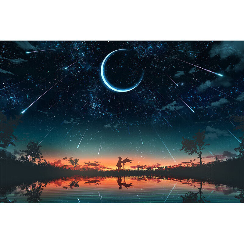 海报星空贴画房间卧室墙面温馨装饰宿舍床头背景墙贴墙纸自粘 横版013