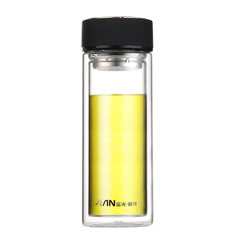 富光 双层玻璃杯 男女士时尚便携杯子泡茶杯 带茶格玻璃水杯 车载玻璃