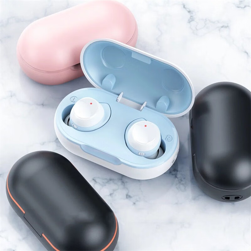 圣德胜圣德胜 新款蓝牙耳机迷你双耳女士高颜值可爱女生款入耳式超长待机 樱花粉