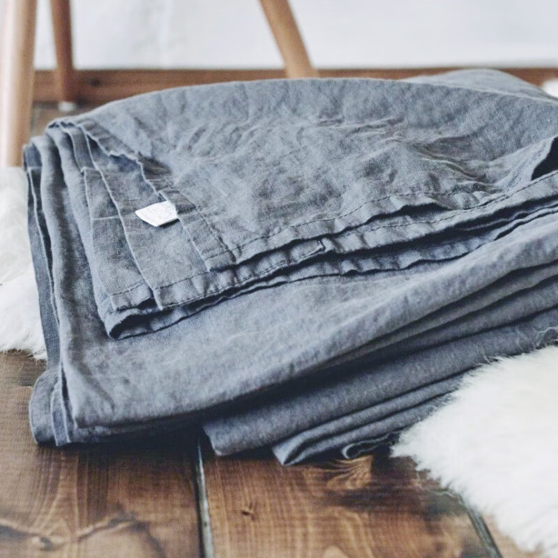 君语亚麻床单纯亚麻欧美风单件纯色四季防滑1.5m1.