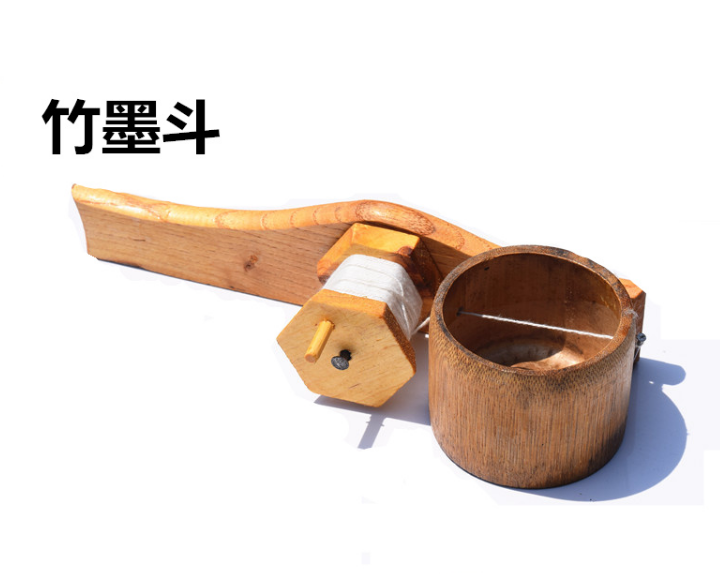 木工弹线墨斗墨斗线墨汁竹墨斗大号迷你龙头墨斗工具 竹墨斗