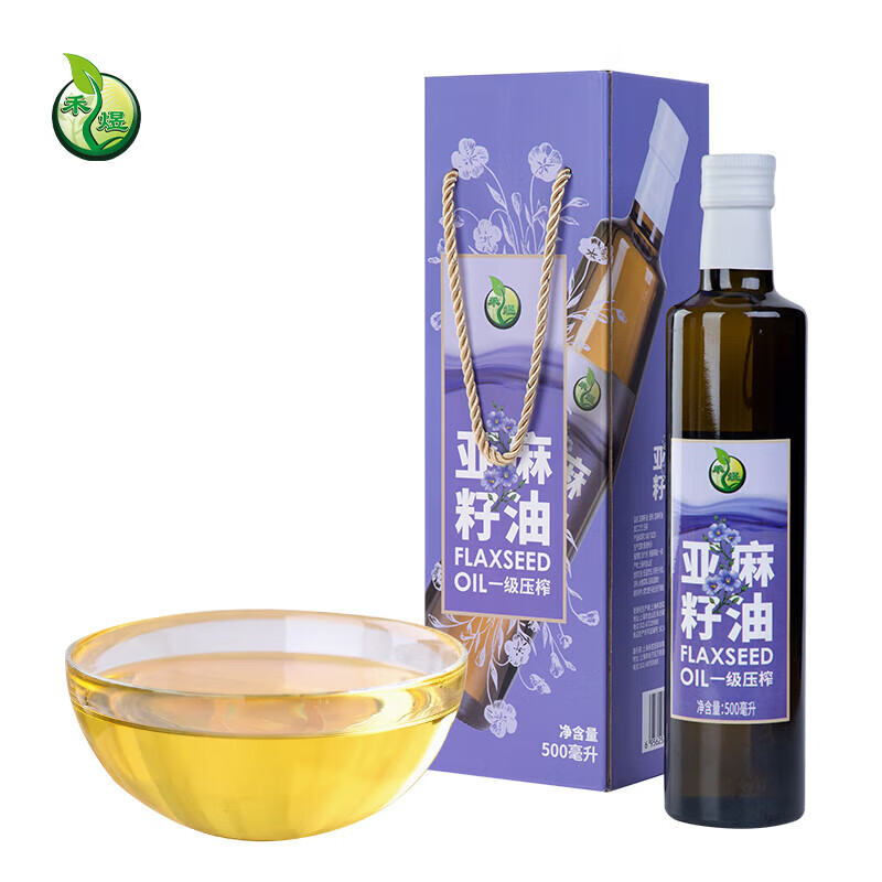 一级压榨亚麻籽油单瓶装礼盒 500ml