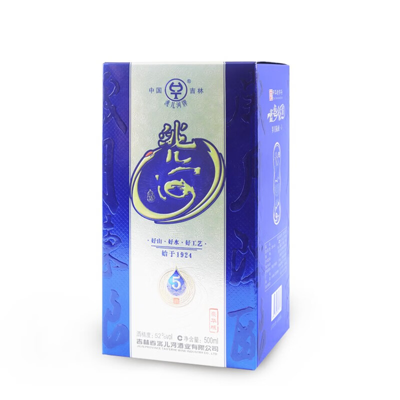 洮儿河蓝色豪情五年陈酿 浓香酒东北吉林特产高粱酒 52度单瓶*500ml