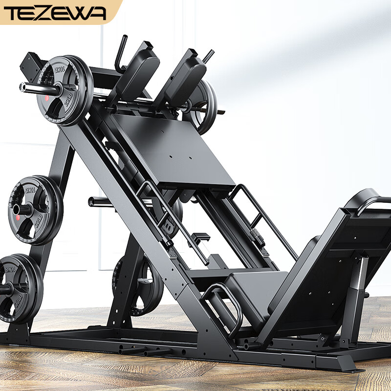 TEZEWA 健身房商用倒蹬机腿部肌肉训练器斜蹲机训练器专业腿部力量练腿健身器材 45度倒蹬斜蹲一体机