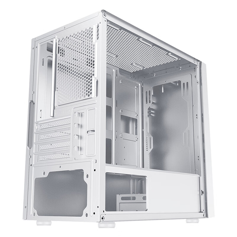 先马（SAMA）平头哥M2 雪装版 Mini小机箱 支持M-ATX主板240水冷/钢化玻璃侧透/背线/独立电源仓/USB3.0