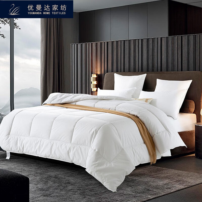 酒店宾馆被芯加厚羽丝绒九孔纤维棉被白色磨毛单人双人被子床上用品