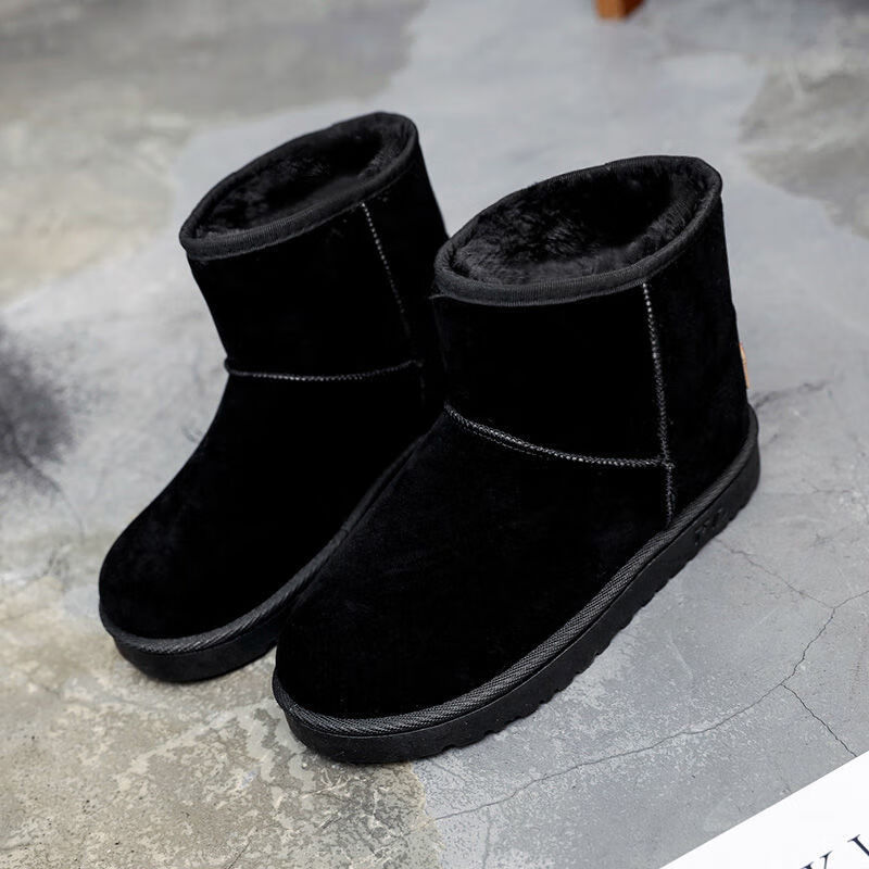 可爱雪地靴女2020年冬季新款百搭时尚棉鞋女加绒加厚雪地鞋保暖 黑  色 38 偏小半码