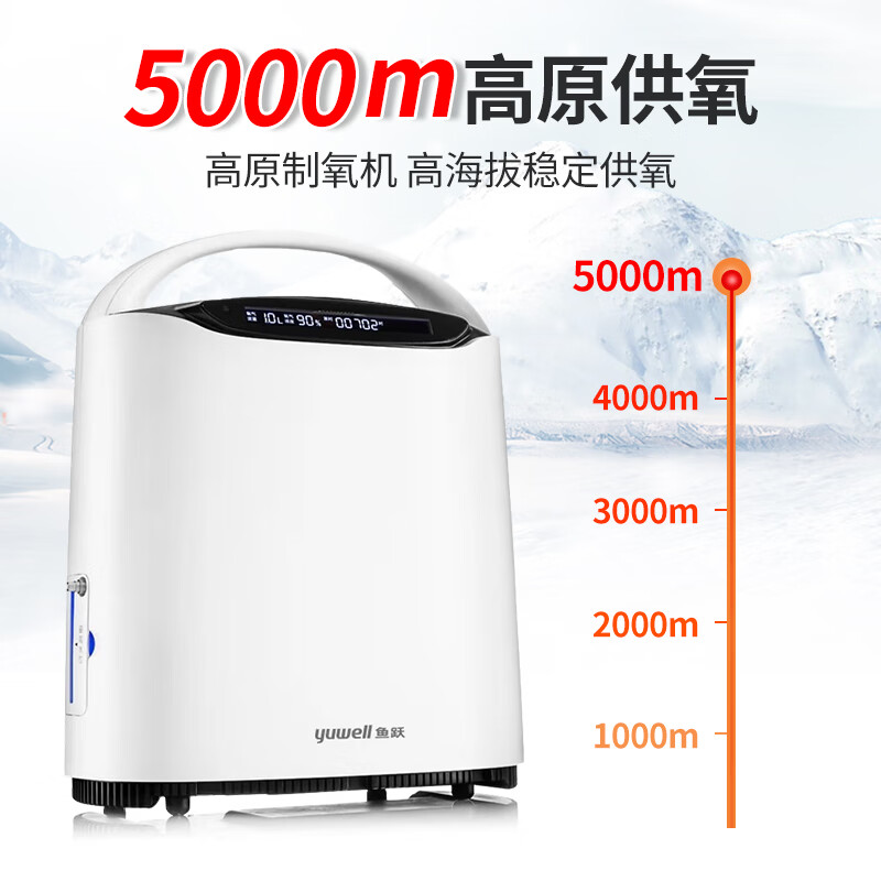 鱼跃高原制氧机车载小型便携家用型西藏专用氧气户外旅行吸氧器 高原