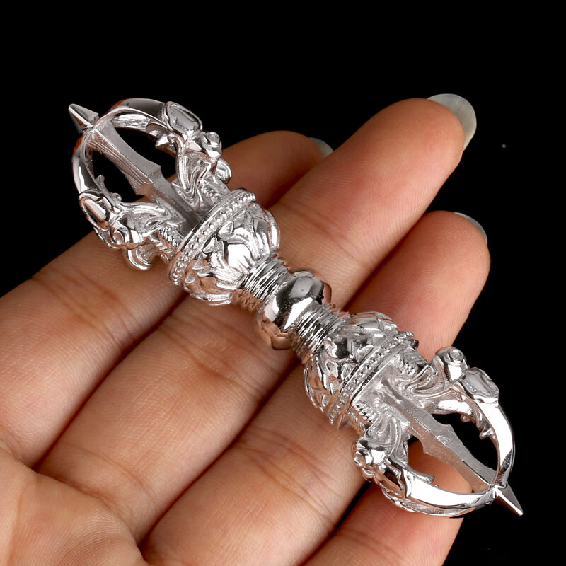 凌盛 s925银五股金刚杵降魔杵 7.5cm 五股杵法器款