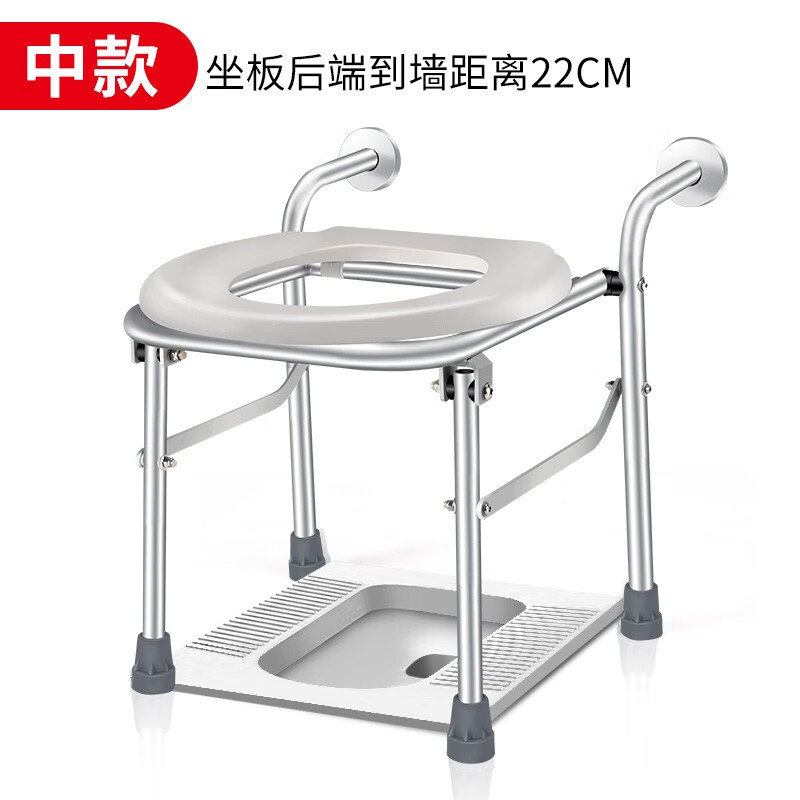 雅德 坐便椅壁挂式孕妇坐便器卫生间洗澡凳子可折叠坐便器家用 中号