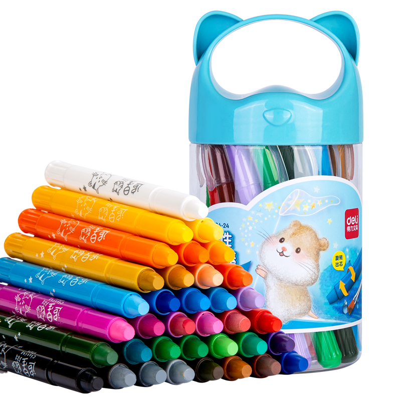 ����(deli)24ɫˮ����ת�ͻ���˿���Ųʰ�Сѧ���׶�԰��ͯ��ɫ�滭Ϳѻ���ʸ�ëˢ72084-24