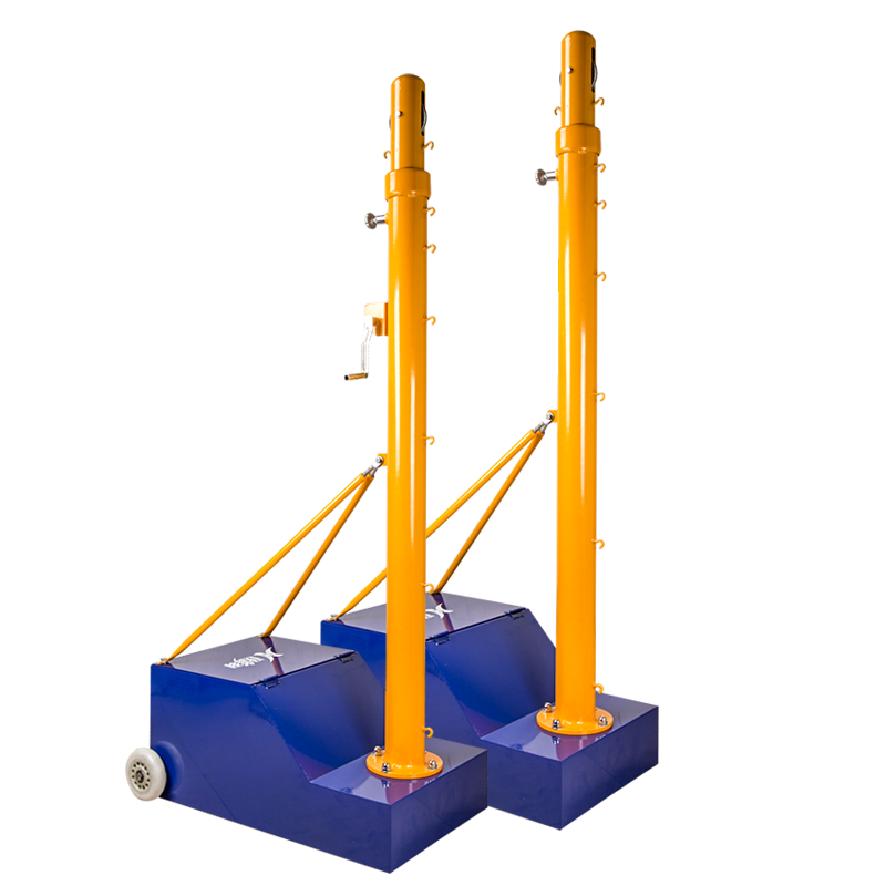 函翔（HANXIANG）羽毛球網(wǎng)架標(biāo)準(zhǔn)移動(dòng)式排球網(wǎng)柱升降加大加厚氣排球架排球架排球柱 新品多功能網(wǎng)架黃色二只