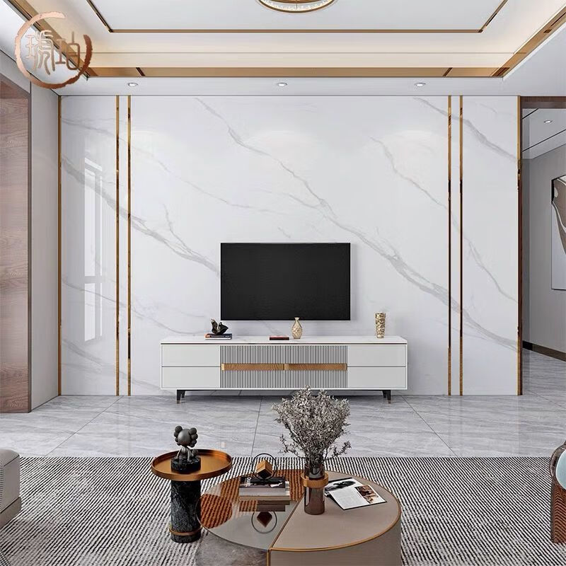 顾致集成墙板电视背景墙板装饰竹木纤维仿大理石扣板装饰护墙板背景墙 高端01 3D亚光