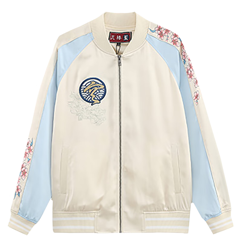 鬼洗櫻龍橫須賀夾克男繡花燙鉆外套生肖龍年 N340122 81白色 2XL