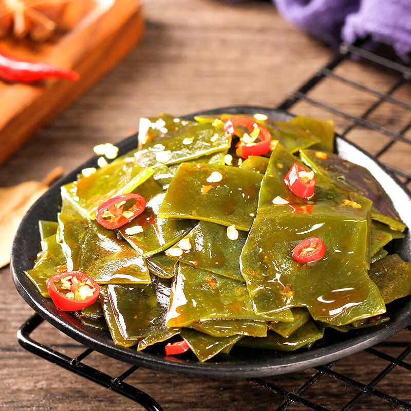 香辣即食海带片香辣海带丝网红休闲零食海带块风味小吃下饭菜 海带