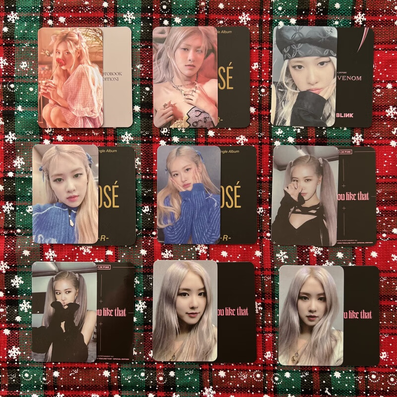 in)rose的小卡rose朴彩英小卡jisoo贝雷帽肉公主肉玫瑰肉银发肉捧脸