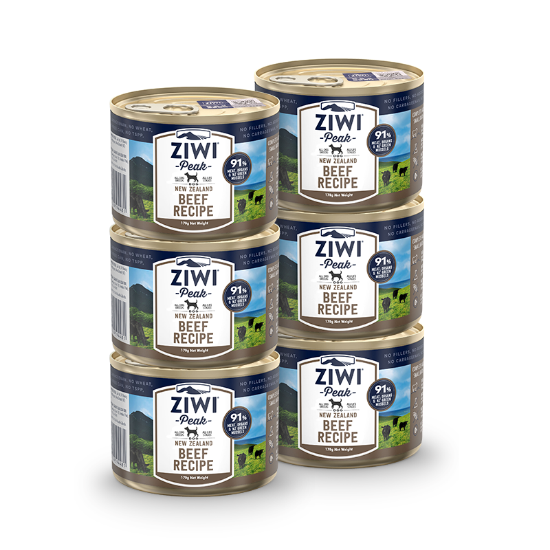 滋益（ZIWI）主食零食狗罐头170g  *6罐 牛肉口味 宠物通用型湿粮零食