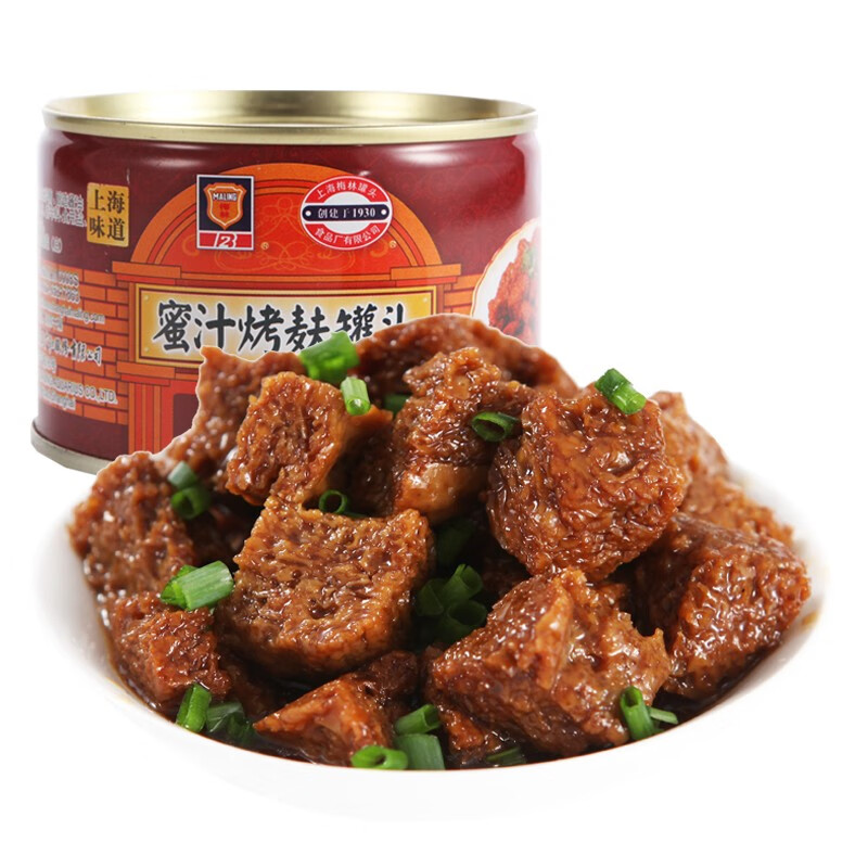 梅林(maling)上海梅林蜜汁烤麸罐头198g*5罐拌干面筋熟即食下饭菜