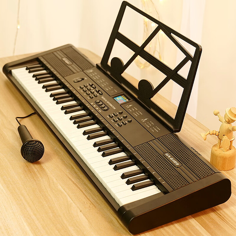 俏娃宝贝(QIAO WA BAO BEI)61键多功能电子琴儿童小钢琴3-6岁乐器男女孩带麦克风礼物