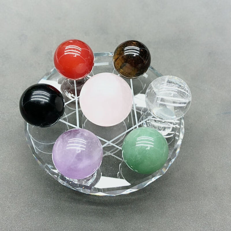 亲瑞天然水晶七星阵七脉轮摆件 图片色