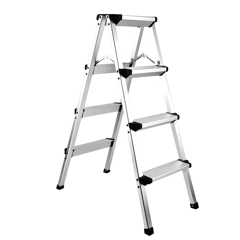 工来工往梯子家用人字梯铝合金梯子折叠梯子家用楼梯多功能室内登高梯爬梯四步梯便携小梯子装修梯凳 家用四步梯凳