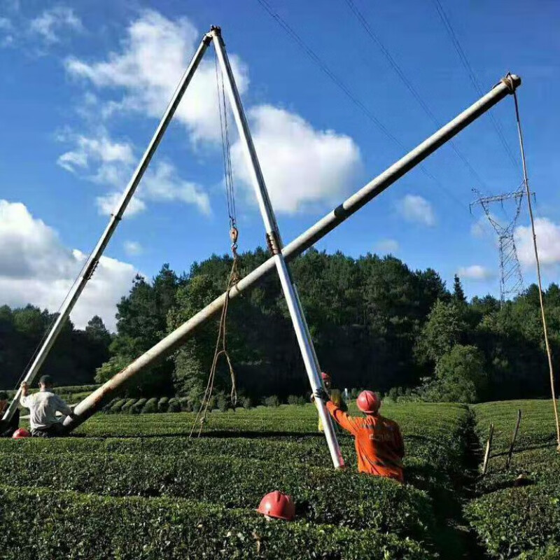 芙蓉花铝合金立杆机电力扒杆三脚架人字抱杆三角巴杆配件立电杆8到15