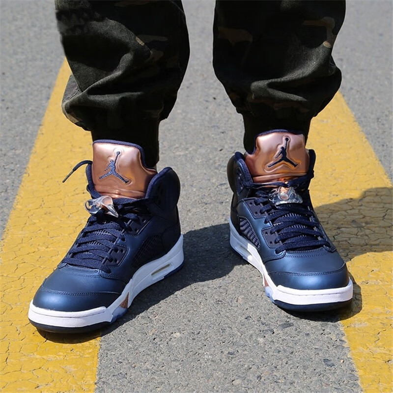 耐克(nike)新款男鞋air jordan 5  防滑透气潮流aj5舒适耐磨蓝球鞋