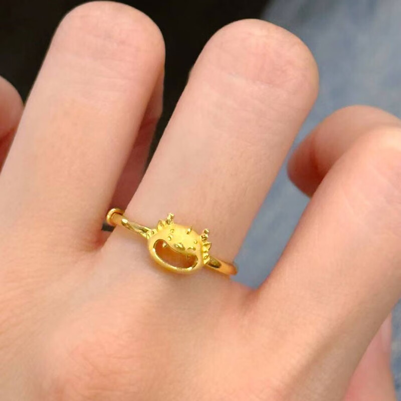 易昇黄金戒指女新款999足金生肖龙年开口指环戒子本命年礼物送女友