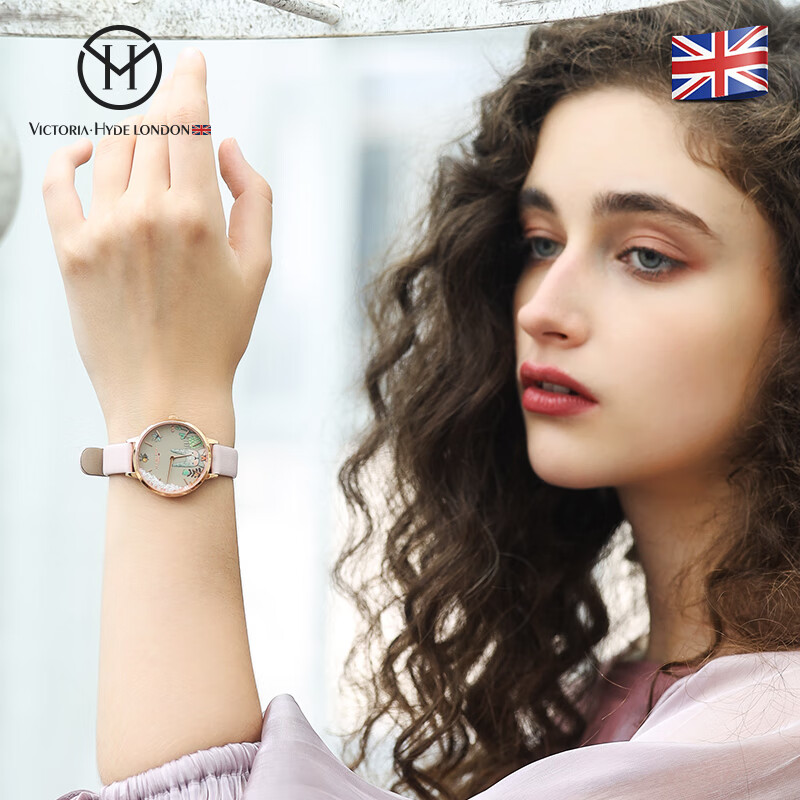 VICTORIA·HYDE女士手表森林童话vh卡通学生石英腕表维多利亚海德送女友新年礼物 粉色VH1046F