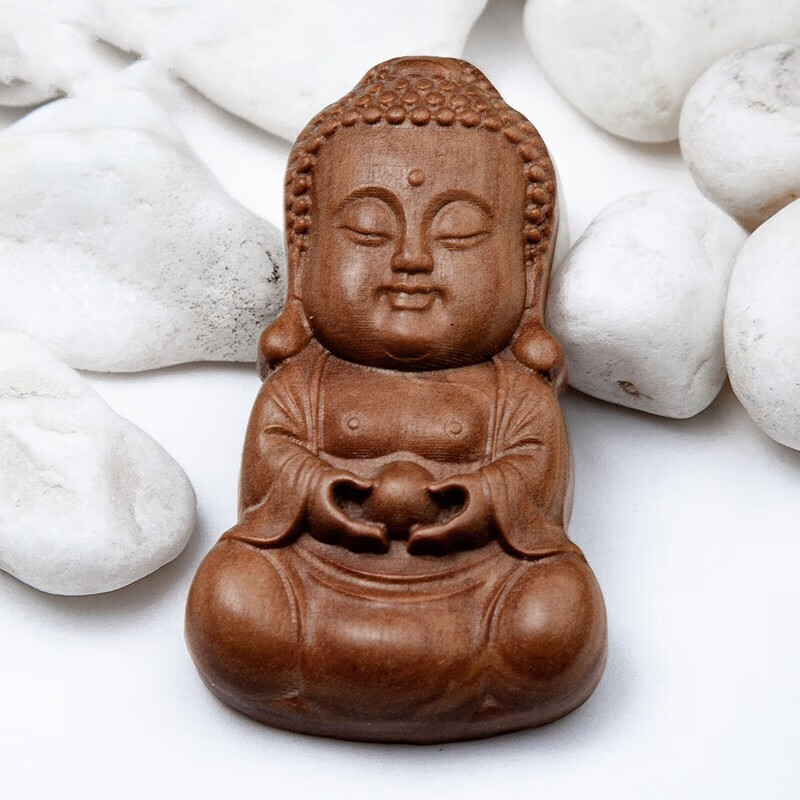 酷奇象(kuqixiang) 印度老山檀小佛陀小佛主小萌佛挂坠 搭配6mm108