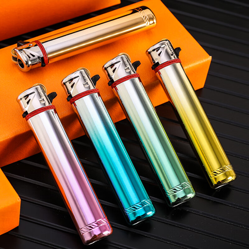 戢劰50支金属滑砂轮打火机细支明火女士网红火石一次性创意高原可用潮