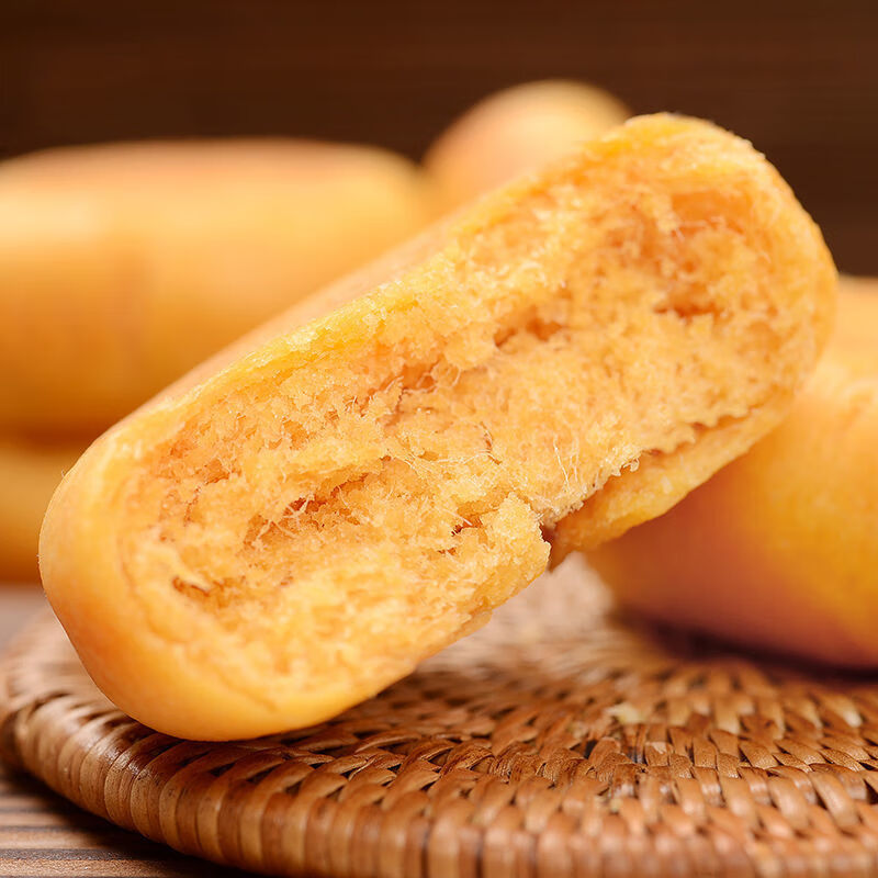 肉松饼糕点心早餐休闲零食品网红面包 买一送一 金丝肉松饼 买250g送