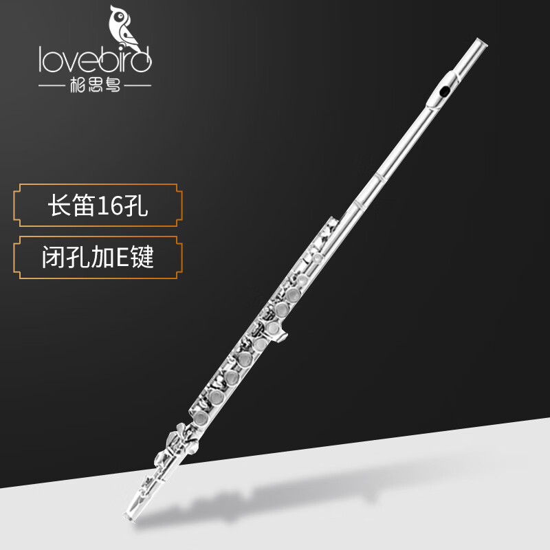 相思鸟 镀镍长笛16孔闭孔镀镍C调西洋管乐乐器 初学考级通用E键曲列