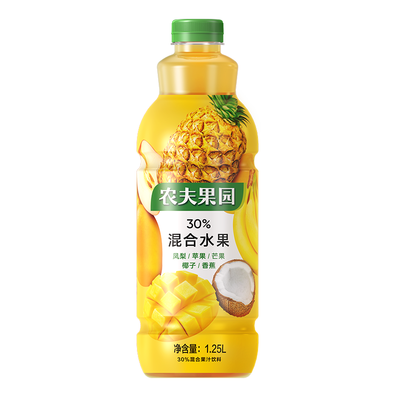 农夫山泉农夫果园30%混合果蔬汁1.25.l大.瓶整.箱装 1.