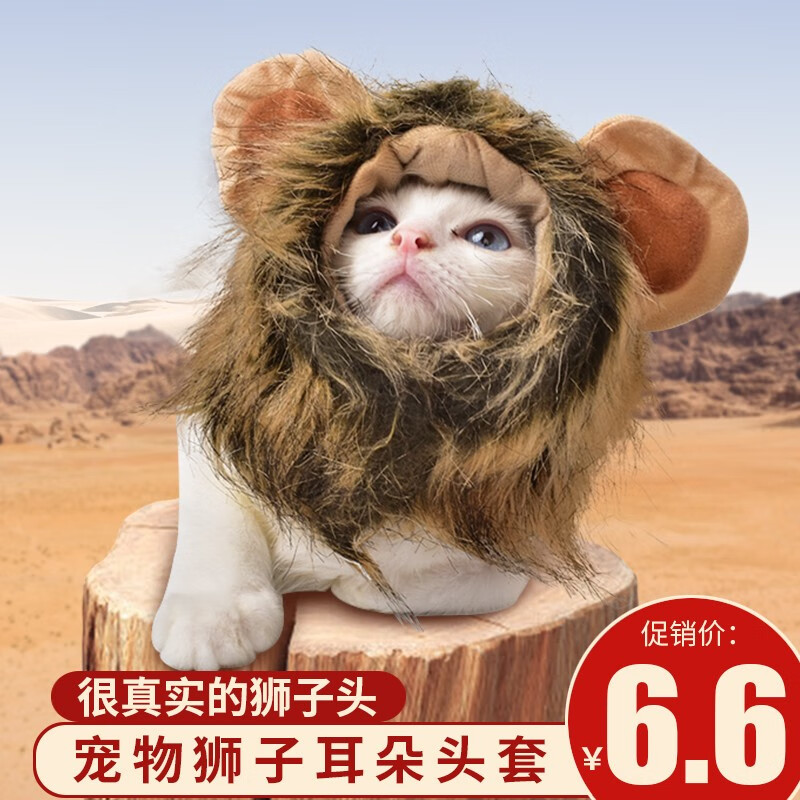 养只宠物(younger pet)猫咪狮子头套猫帽子可爱搞怪宠物拍照道具小