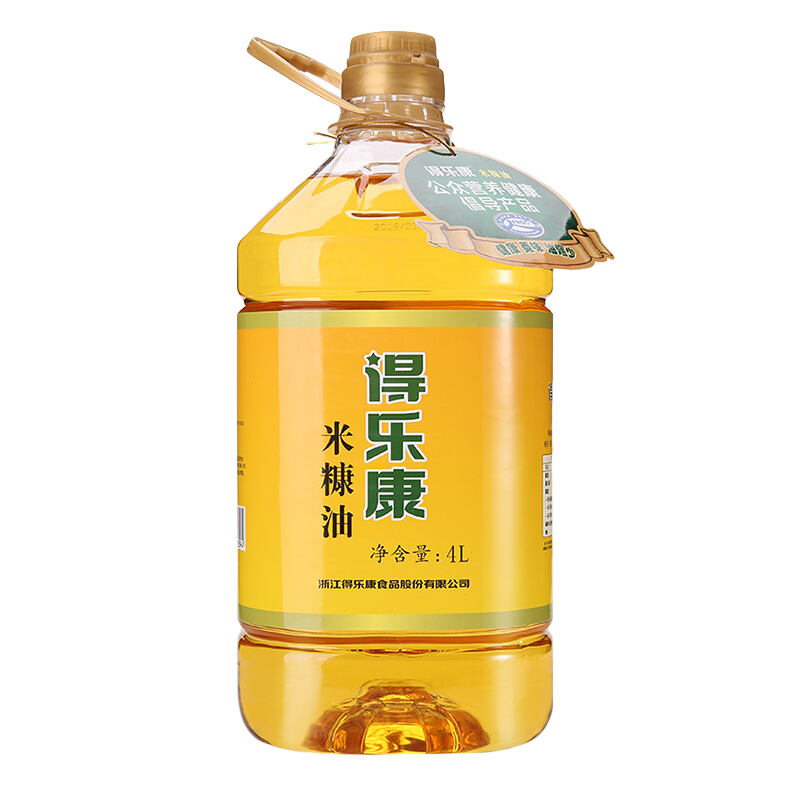得樂康 米糠油一級4L裝植物油食用油稻米油桶裝家庭炒菜油炸燒烤