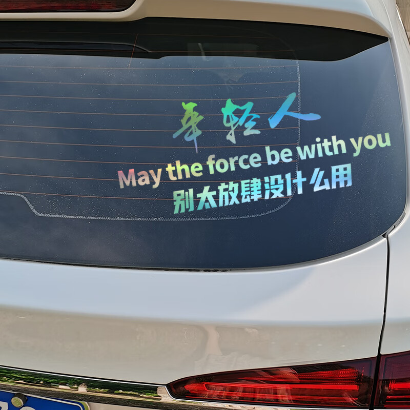 年轻人别太放肆没什么用车贴个性励志文字汽车贴纸后档玻璃车门车尾
