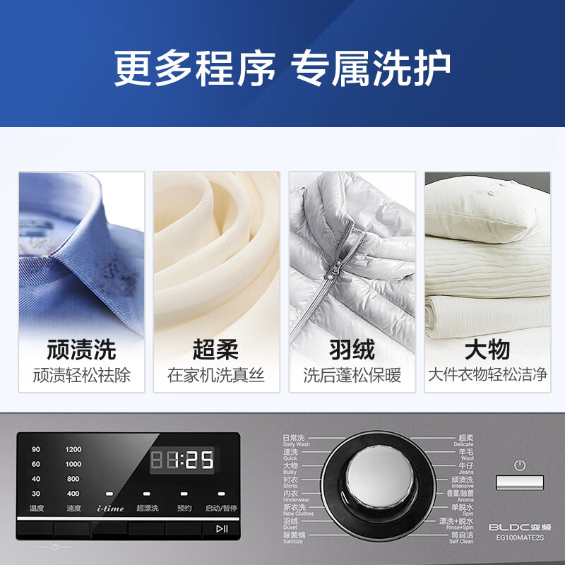 海尔（Haier)滚筒洗衣机全自动  以旧换新   BLDC变频电机   10KG大容量  双重杀菌99%  EG100MATE2S