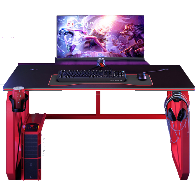 菲达森电竞桌台式电脑桌家用台式机座桌网吧全套游戏桌椅套装一体桌子 红旋风（长80宽60高75）