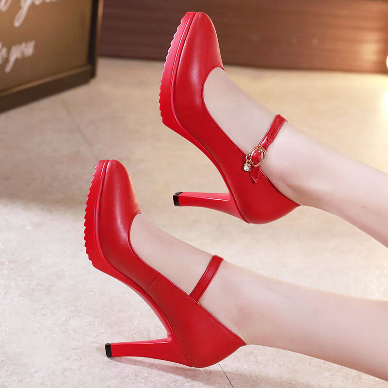 守图 小码323334高跟鞋 小脚女生穿的小号高根鞋浅口百搭细跟职业工作