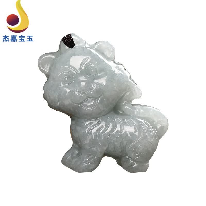 杰嘉宝玉   原创新款真品翡翠生肖虎玉坠男女礼物卡通虎吉祥立体玉吊坠玉石玉挂件玉器配饰带证书免费刻字
