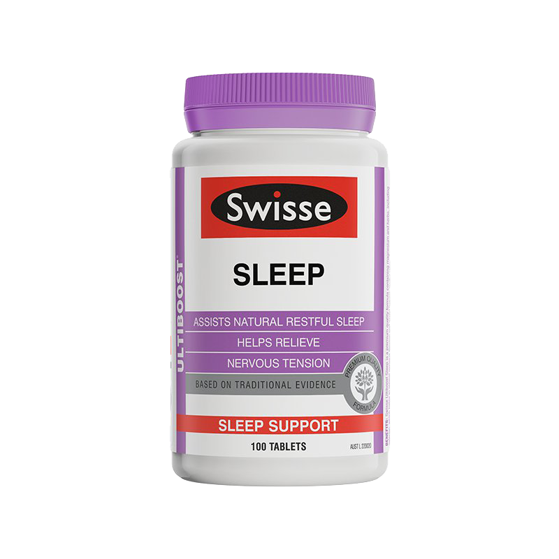 澳洲进口Swisse睡眠片改善睡眠质量（ 不含褪黑素）助眠 放松改善睡眠片 100粒