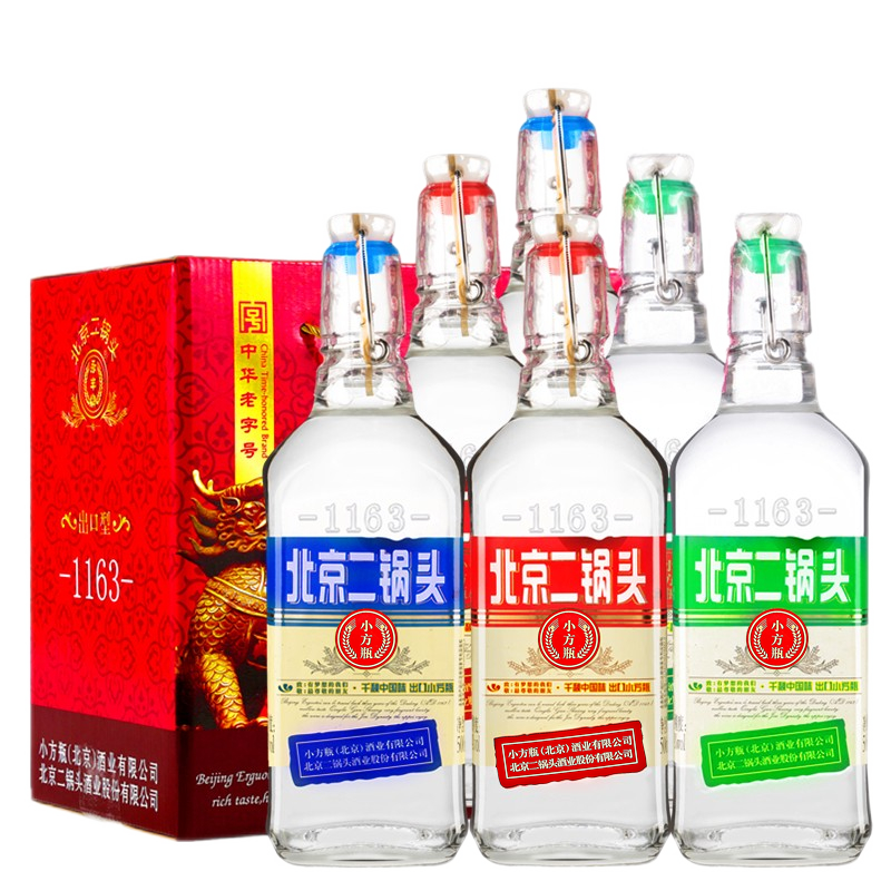 YONGFENG 永丰牌 北京二锅头 三色 出口小方瓶 42%vol 清香型白酒 500ml*6瓶 整箱装