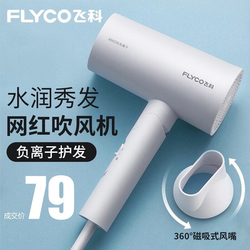 飞科（FLYCO） 电吹风 家用负离子大功率吹风筒可折叠便携式吹风机FH6276 1800W大功率负离子