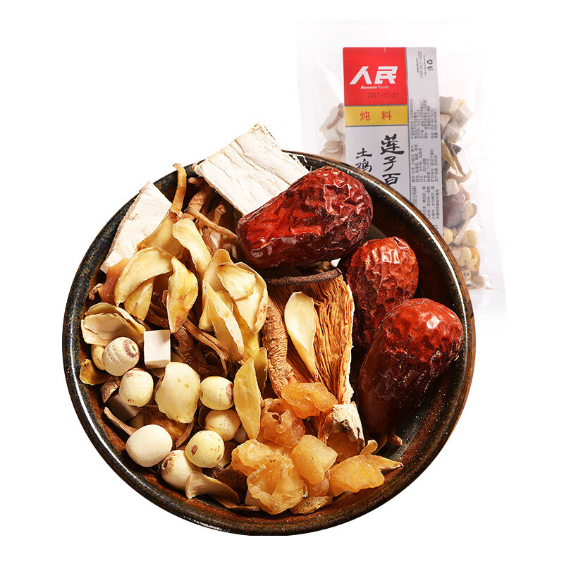 人民食品 莲子百合土鸡汤料 煲汤材料炖肉汤料包食材100g