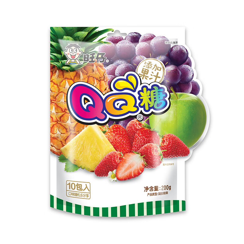 旺旺 旺仔QQ糖 橡皮糖 果汁果味软糖  综合口味分享包 200g