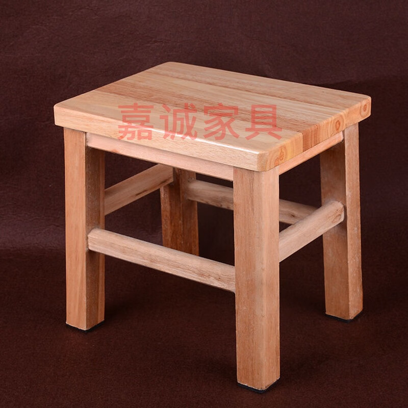 橡木实木小凳子家用矮凳橡木小方凳木板凳椅子小木凳凉板椅 26长20宽25高（CM）