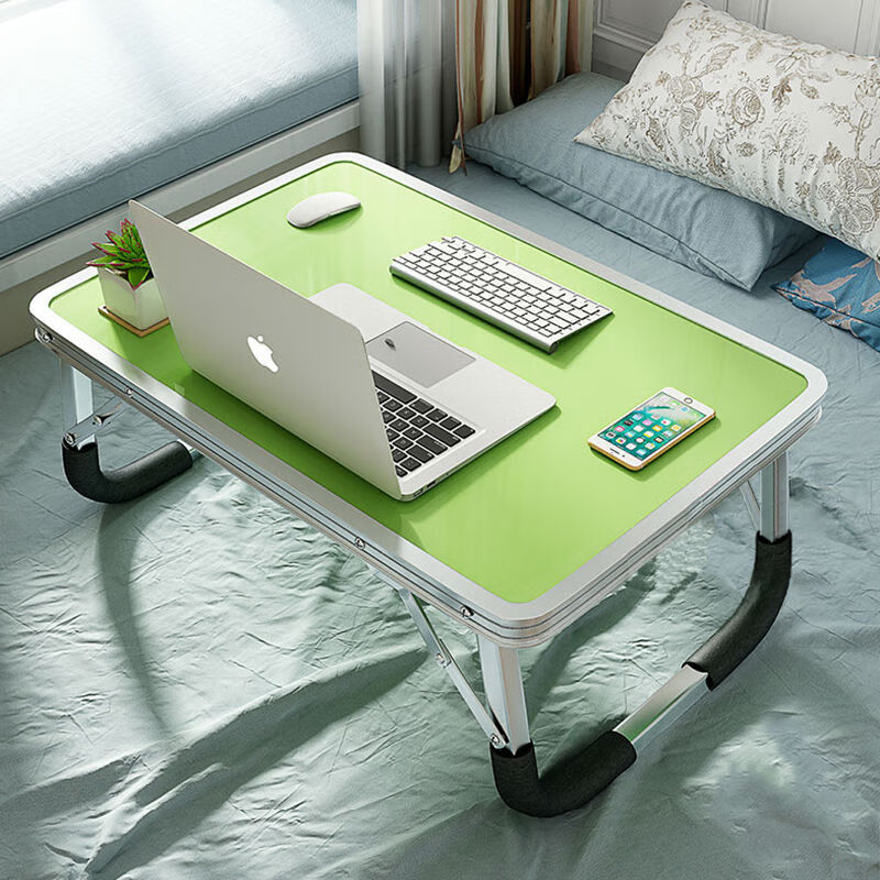 笔记本脑桌床上可折叠小桌子床上书桌懒人桌宿舍桌子寝室书桌 【61x41 】绿