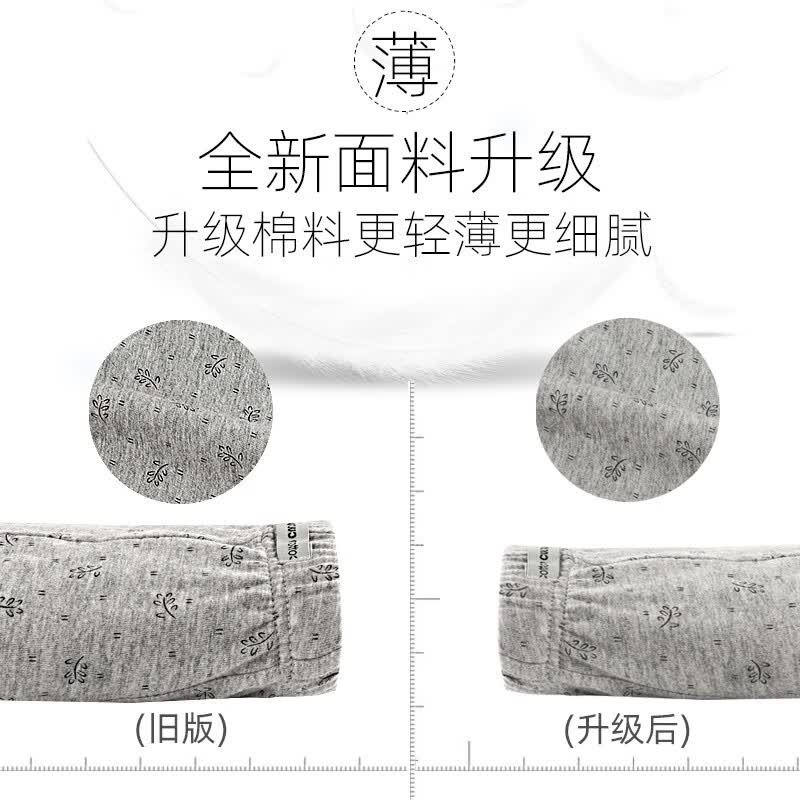 棉文化纯棉内裤男平角裤中腰抗菌100%全棉舒适透气宽松加大码运动裤头 组合4颜色 4条 3XL