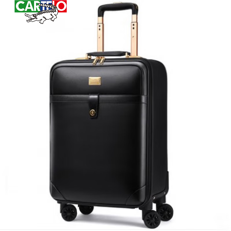 卡帝乐鳄鱼(cartelo)真皮男女20拉杆箱万向轮16登机18旅行箱22商务